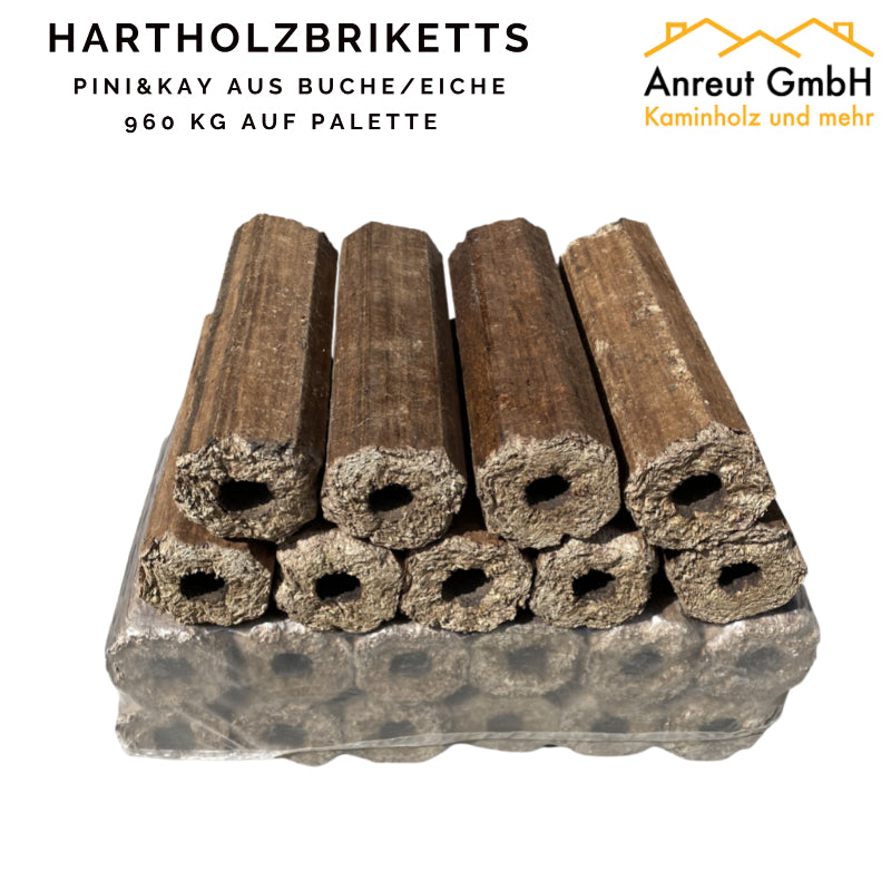 Holzbriketts „Pini&Kay“ 480kg (6,5 cm X 6,5 cm X 25 cm)