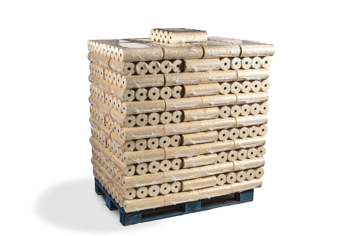 Holzbriketts rund mit Loch Palette