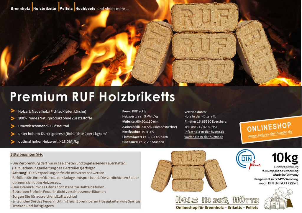 RUF Holzbriketts ÖBRI DINplus (960 kg; Oberpfalz)
