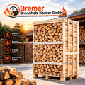 Palette kammergetrocknetes gespalten Eiche Brennholz 33cm