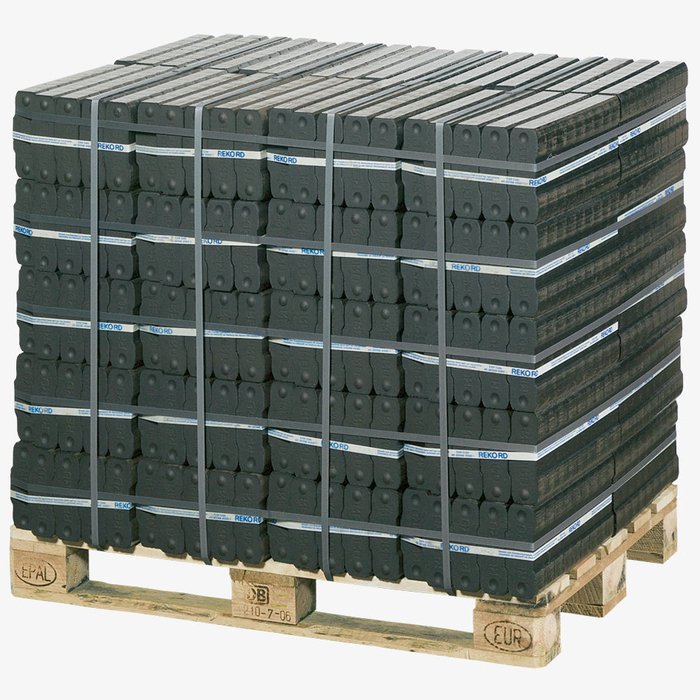 25 Paletten REKORD Braunkohlebriketts (40×25 kg) – 25 t Großvorrat